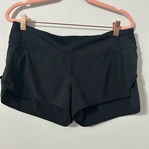 Lululemon Athletica Black Athletic Shorts with Rolled Hem